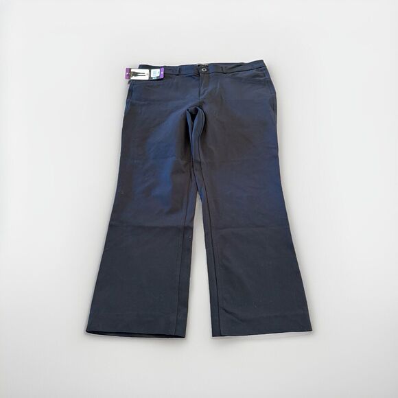 Banana Republic Womens Black Straight Cropped 26” Inseam Pants Size 14 NWT - Picture 1 of 10